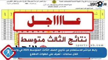 رابط مباشر للاستعلام عن نتائج الصف الثالث المتوسط 2025 في واسط خلال ساعات – تعرف على خطوات الاطلاع
